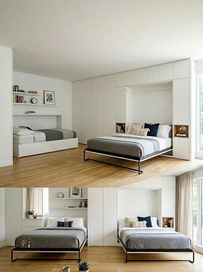 A Fold-Down Wall Desk for Tiny Rooms
