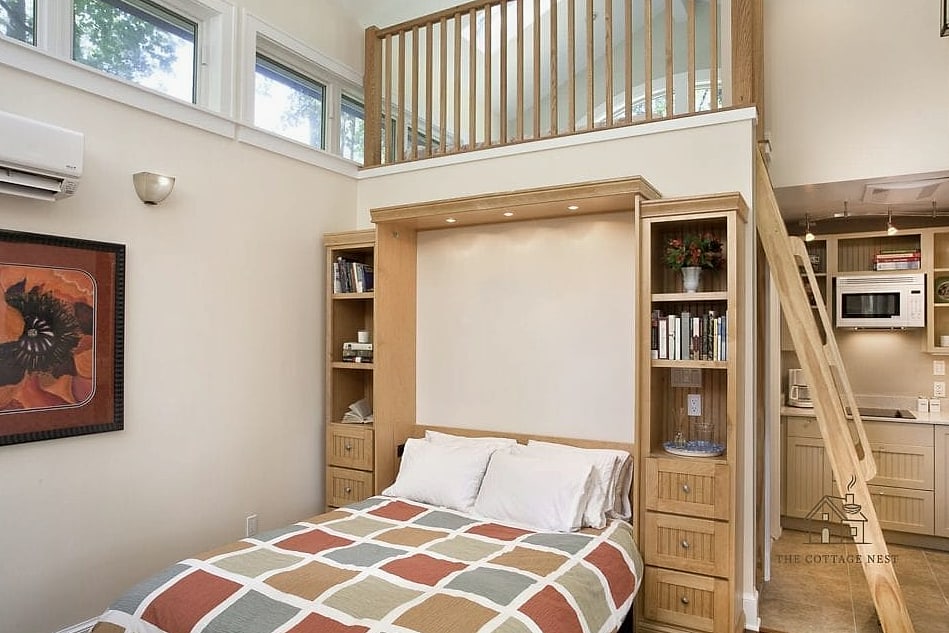 25 Creative Small Guest Bedroom Ideas That Will Inspire You 12 Fold-Down Desks for Working Guests