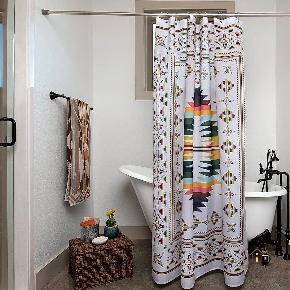 23 Stunning Boho Shower Curtain You'll Absolutely Love 10 Fringed Cotton Curtain in Neutral Tones
