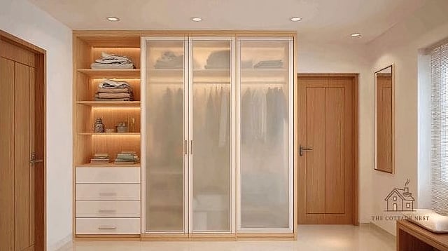 30 Dreamy Walk In Wardrobe Behind Bed to Try This Season 3 Frosted Glass Partition Wardrobe