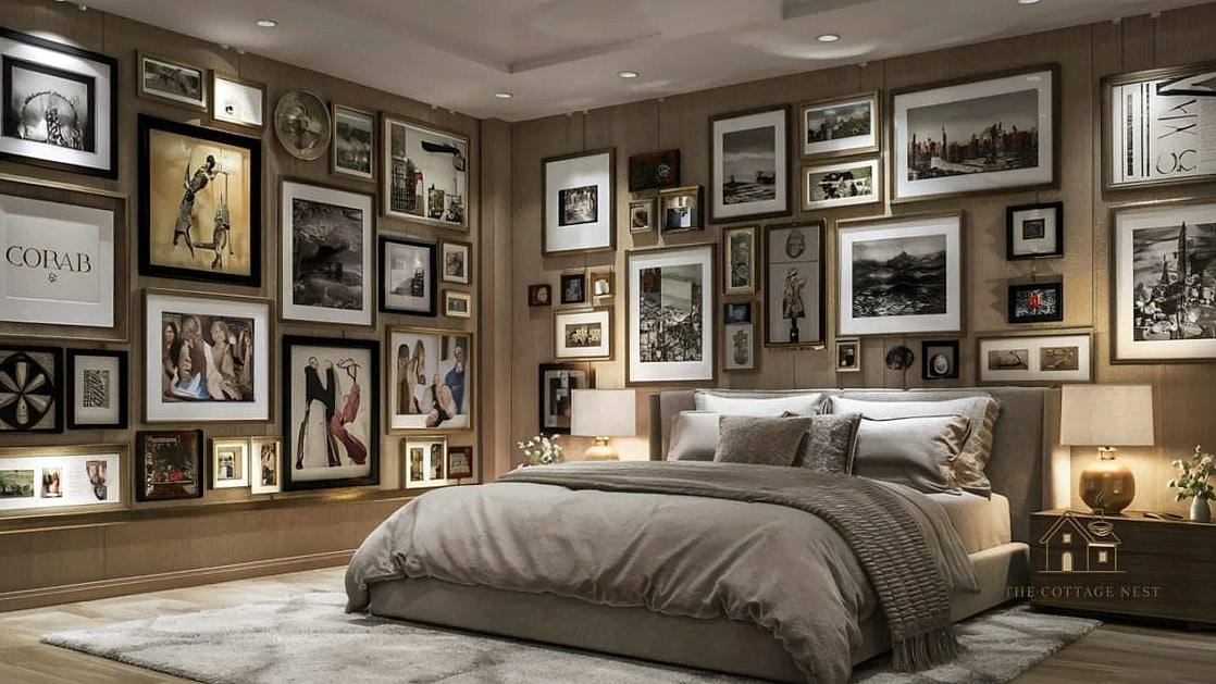 25 Creative Apartment Bedroom Decor Ideas On A Budget That Will Inspire You 23 A Gallery of Framed Textiles