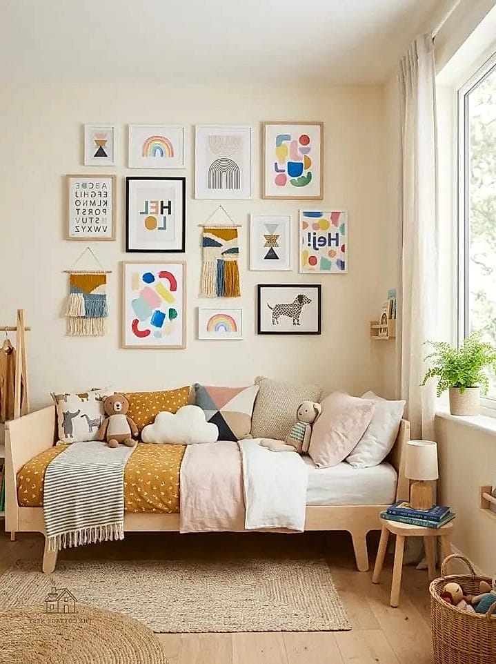 15 Gorgeous Kids Bedroom Decor Ideas That Are Totally Doable 6 A Gallery Wall of Kid-Approved Art