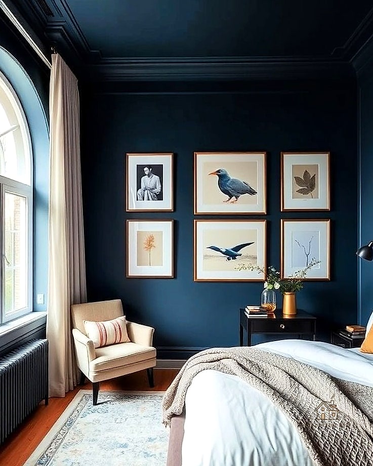 Gallery Wall with Navy Mats
