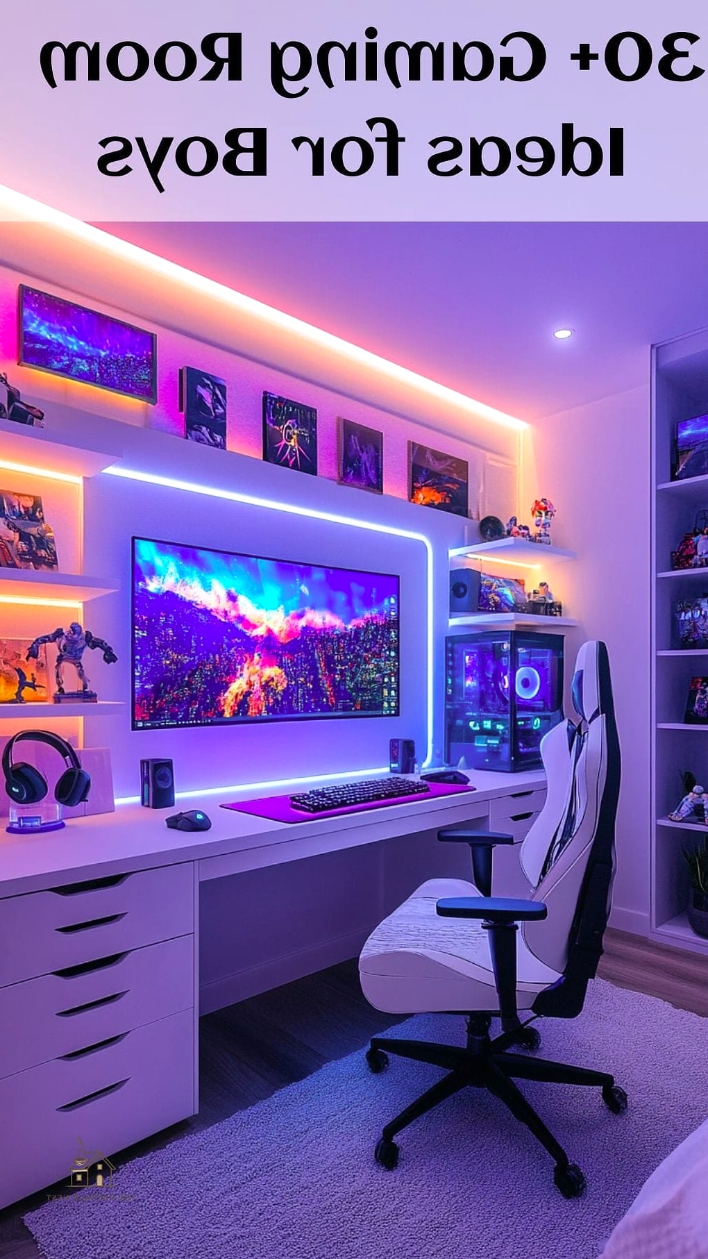 27 Creative Preteen Boys Bedroom Ideas That Will Inspire You 9 Gaming Station With Ambient LED Lighting