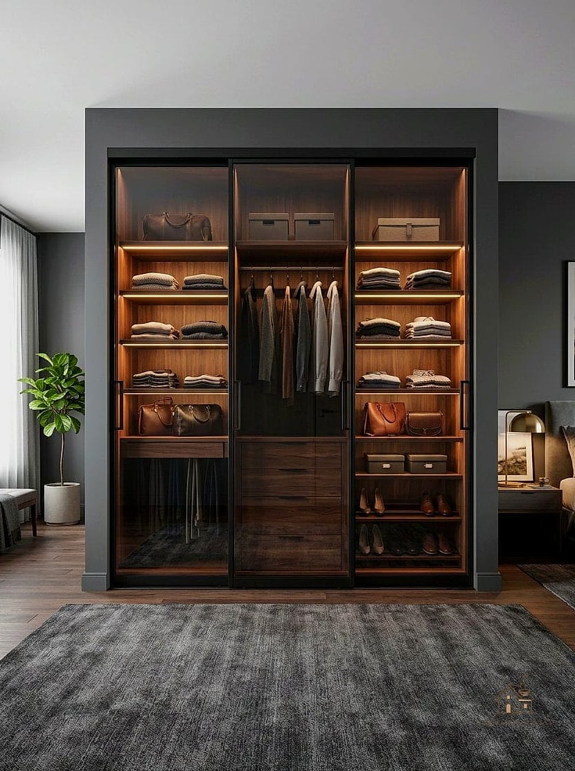 Glass-Front Closet Cabinetry