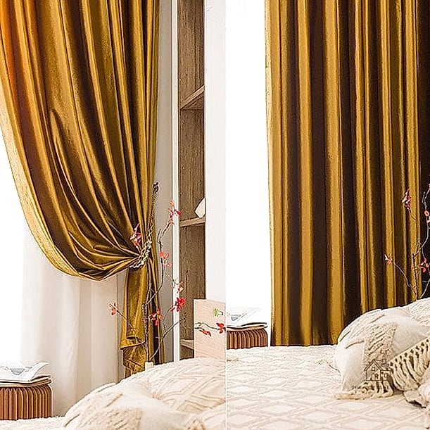 26 Beautiful Yellow Bedroom Ideas to Transform Your Space 12 Golden Yellow Curtains