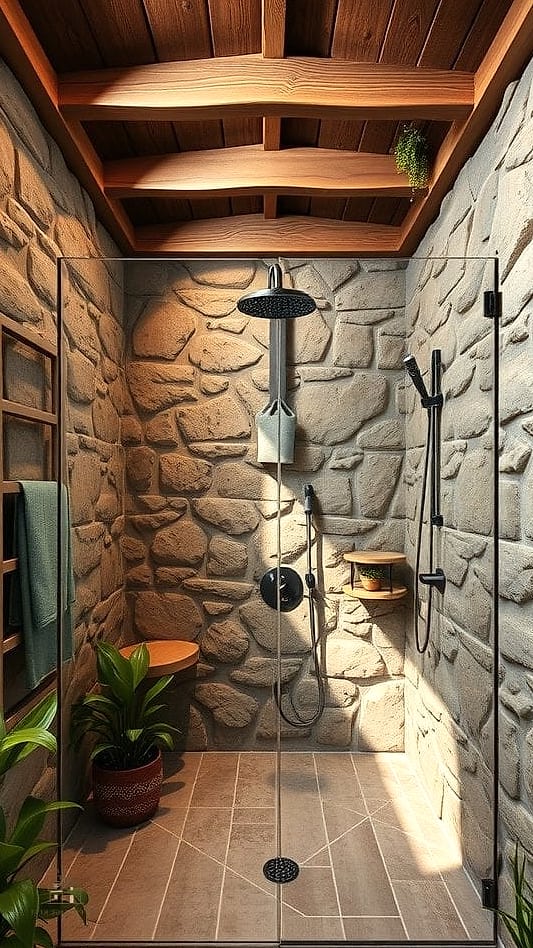 Greenery and Live Plants Near the Shower