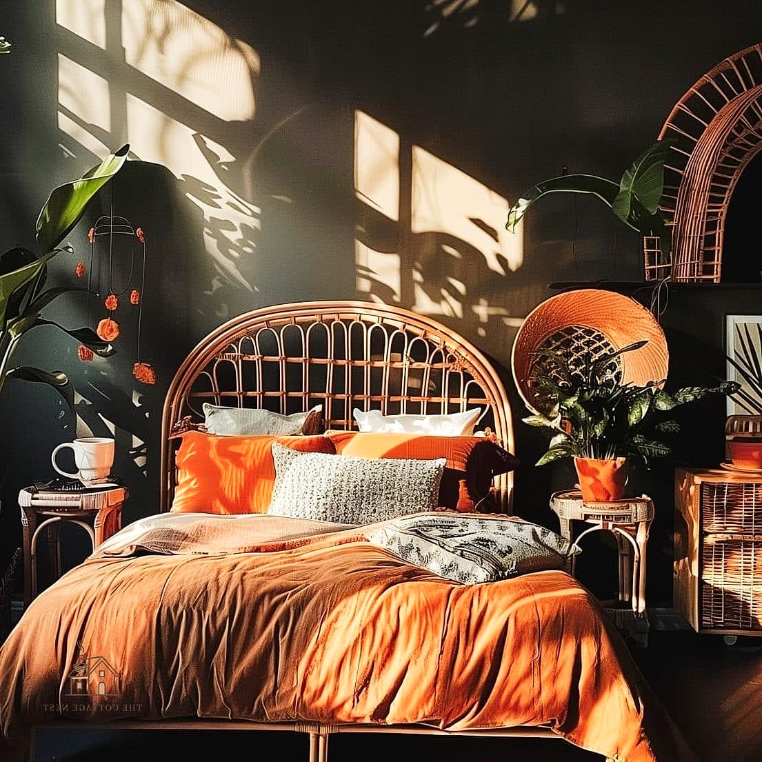 23 Dreamy Green Bedroom Ideas to Try This Season 14 Green Rattan and Wicker Accents