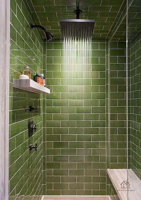 30 Cozy Shower Tile Ideas Worth Pinning 10 Green Subway Tile for a Fresh Twist