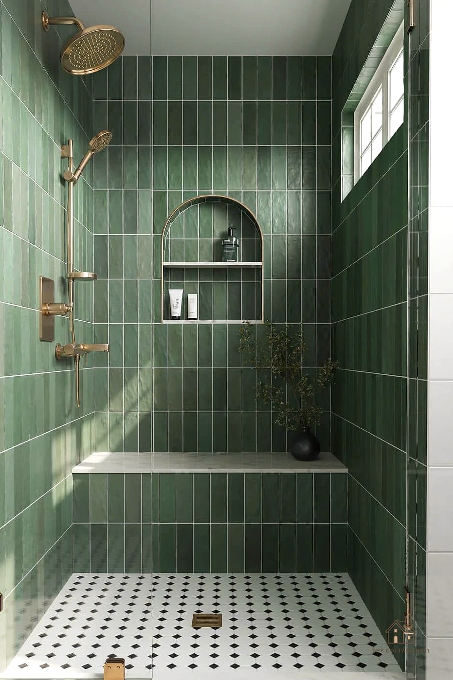 40 Cozy Walk In Shower With Wall No Door Worth Pinning 10 Green Zellige Tile Half Wall