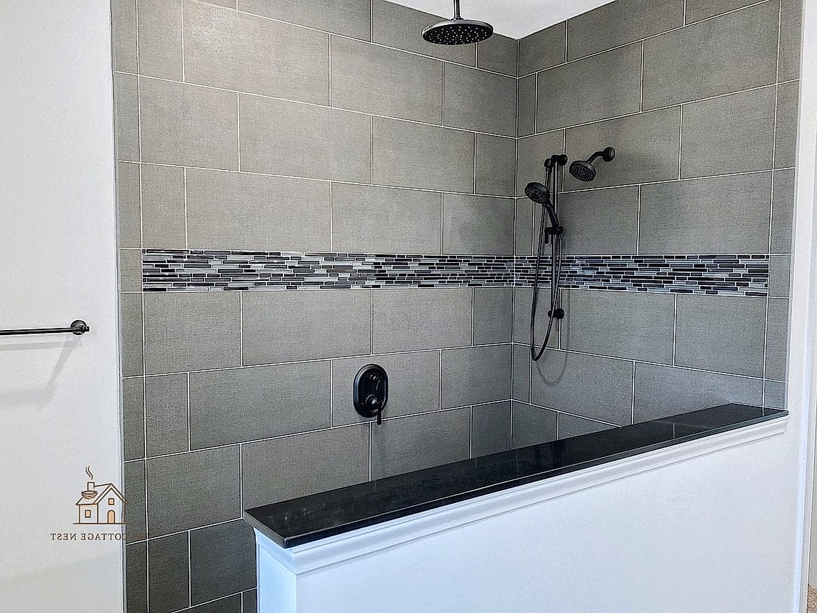30 Dreamy Walk In Shower With Half Wall to Try This Season 17 Half Wall with Built-In Niche