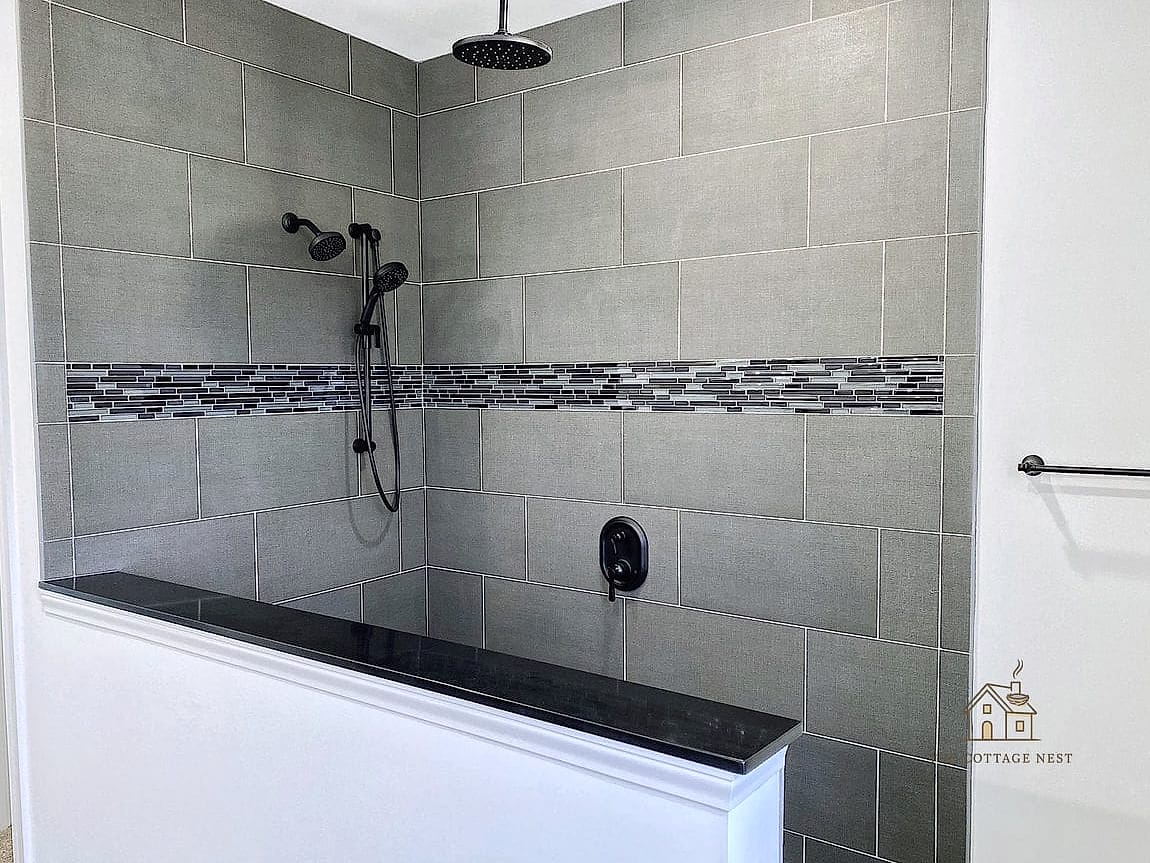 30 Dreamy Walk In Shower With Half Wall to Try This Season 27 Half Wall with Hidden Shower Niche Below