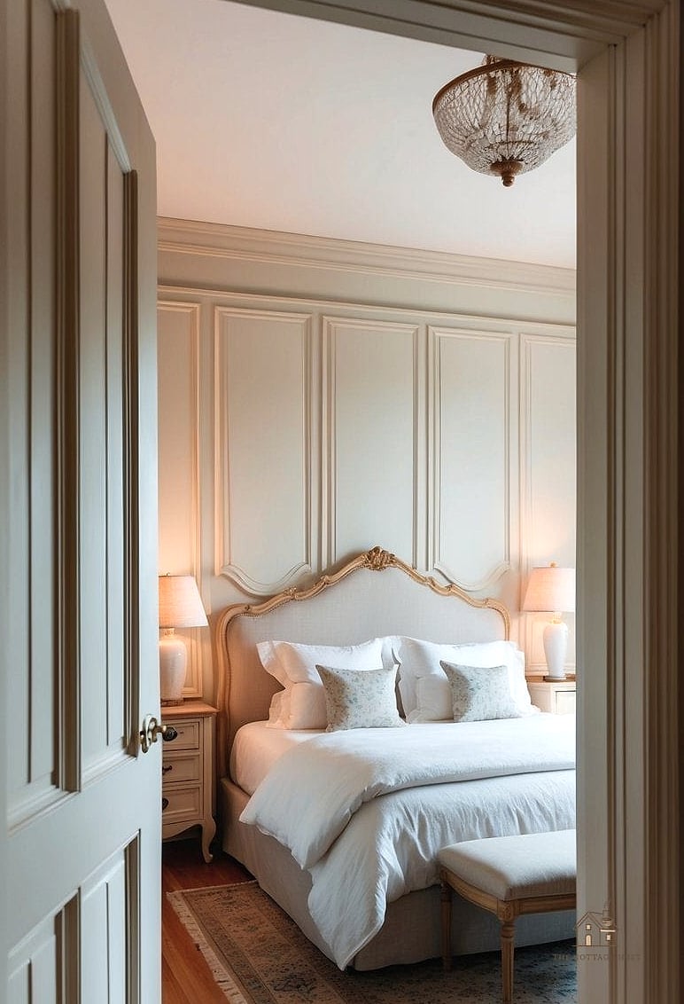 20 Cozy Bedroom Wainscoting Ideas Worth Pinning 4 Half-Wall Wainscoting for Rental-Friendly Style
