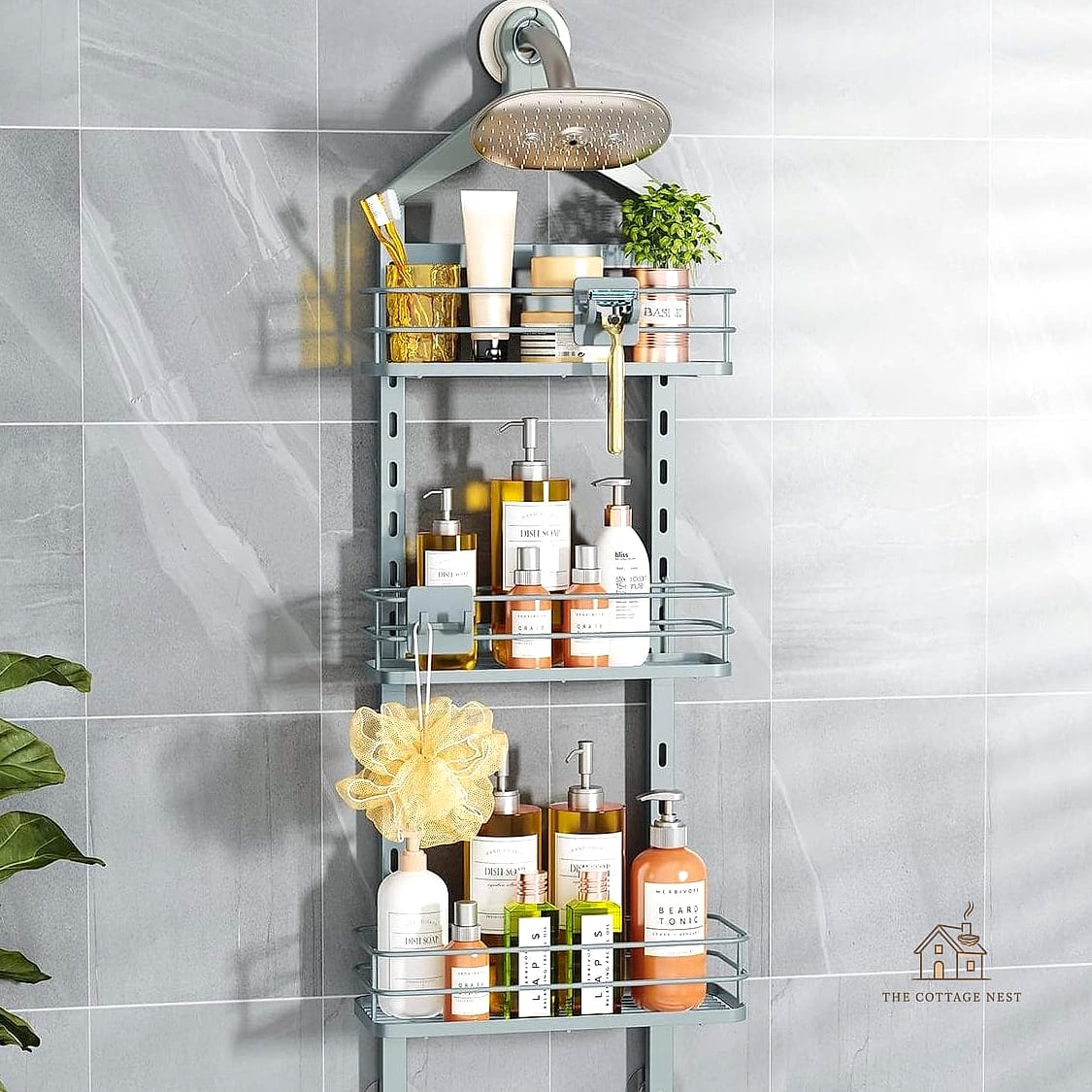 20 Dreamy Shower Storage Ideas to Try This Season 17 Hanging Mesh Bags for Bath Toys