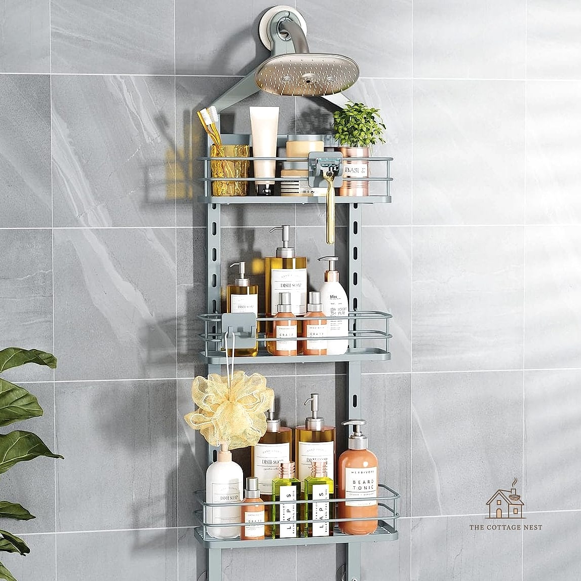 20 Dreamy Shower Storage Ideas to Try This Season 4 Hanging Shower Organizers