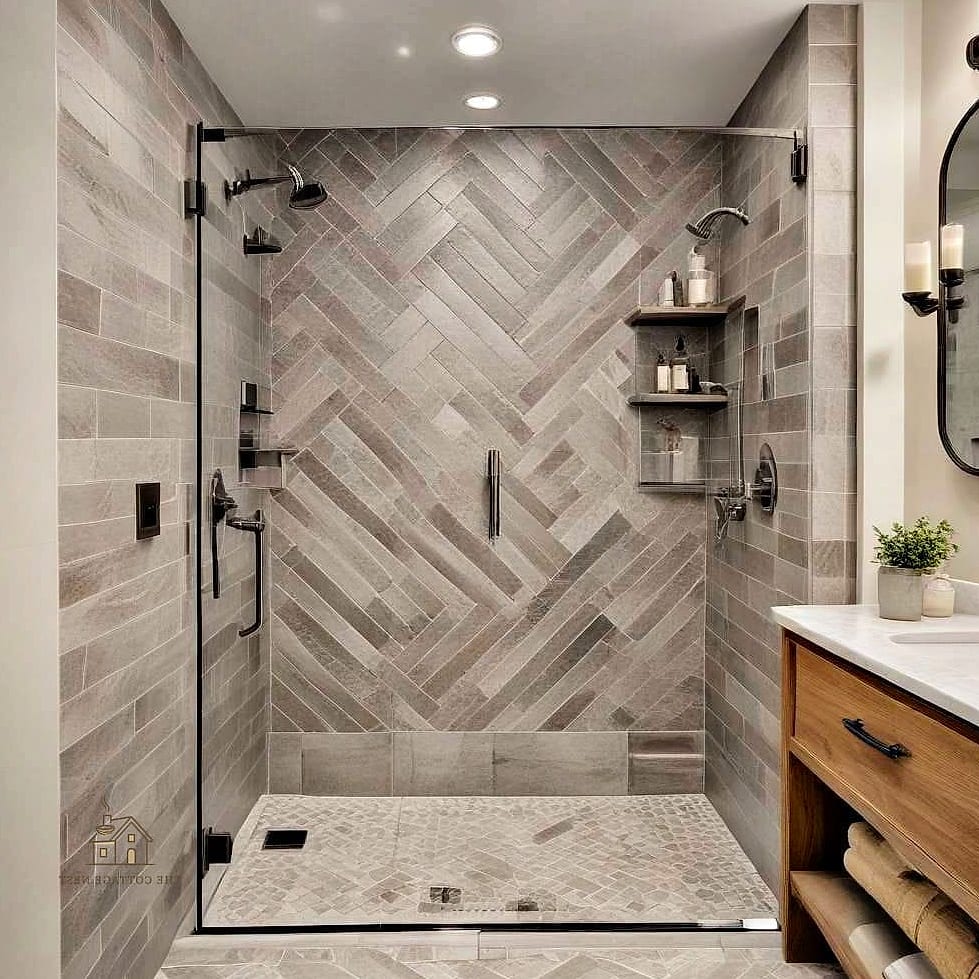 Herringbone Pattern Floor Tile