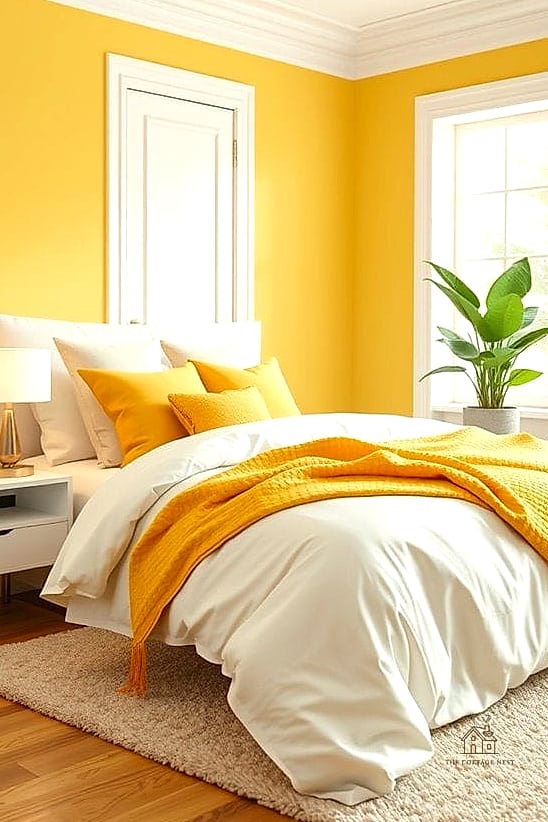 26 Beautiful Yellow Bedroom Ideas to Transform Your Space 16 Honey Toned Wood Furniture