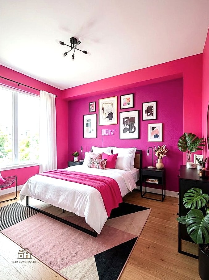 17 Clever Pink Bedroom Ideas for Every Style 9 Hot Pink for a Bold Statement Bedroom