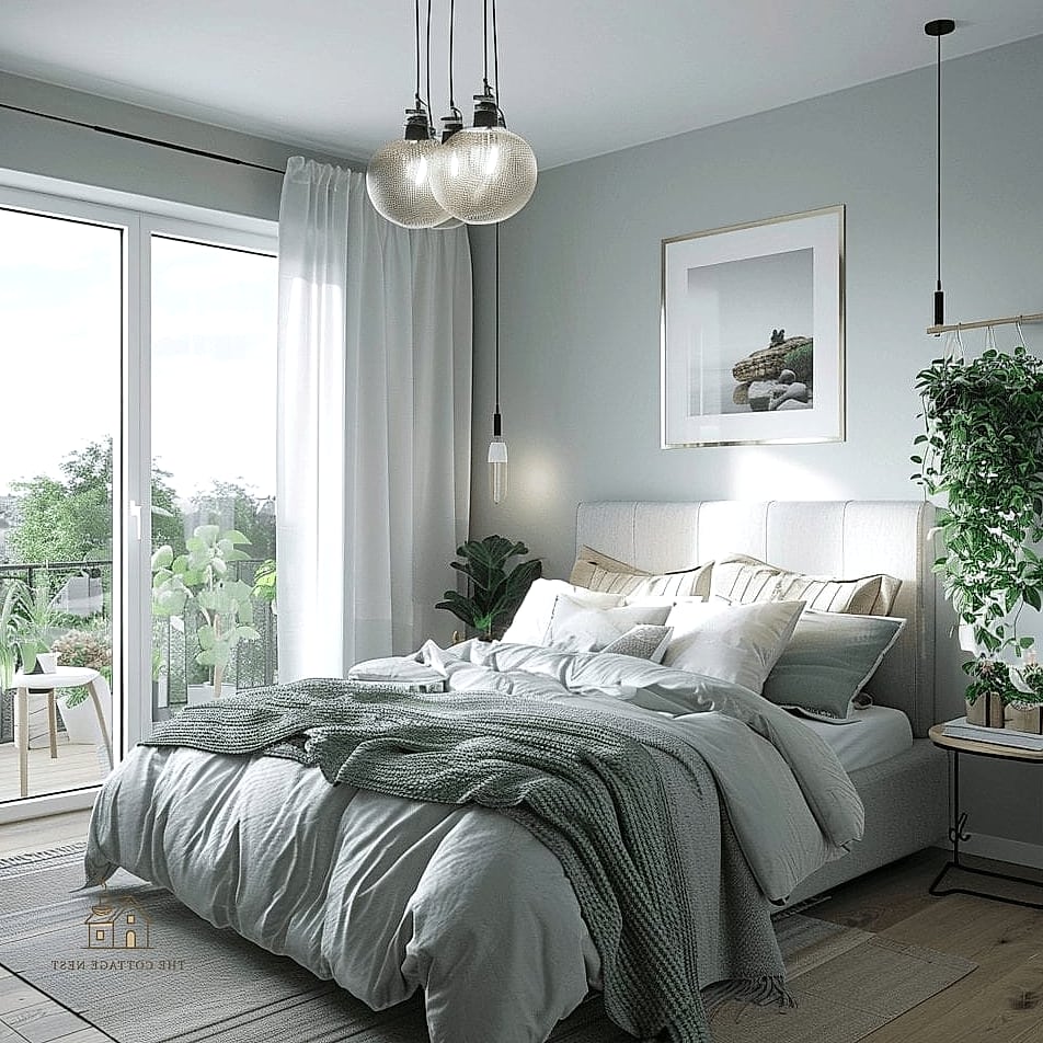 20 Dreamy Scandinavian Bedroom Ideas to Try This Season 13 Incorporate Greenery in Simple Ceramic Pots