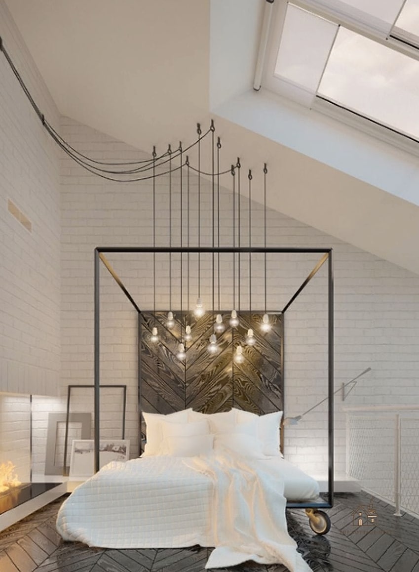 40 Dreamy Bedroom Lighting Ideas to Try This Season 28 Industrial Cage Pendant Lights