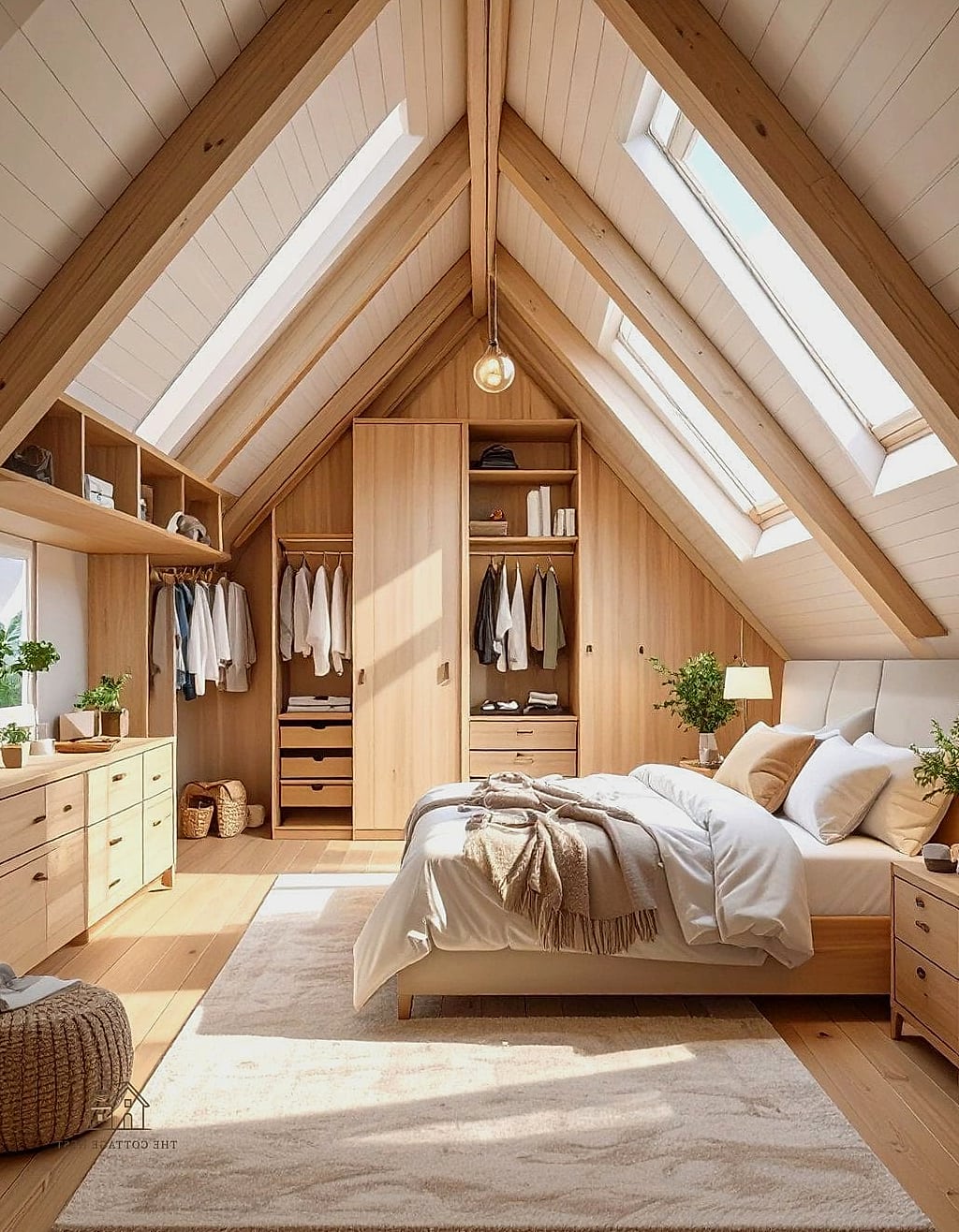 23 Clever Attic Bedroom Ideas for Every Style 8 Install a Freestanding Wardrobe Instead of a Closet
