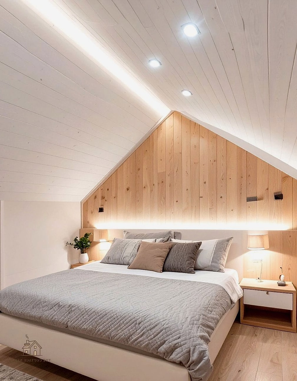 23 Clever Attic Bedroom Ideas for Every Style 13 Install Recessed Lighting Along the Slopes