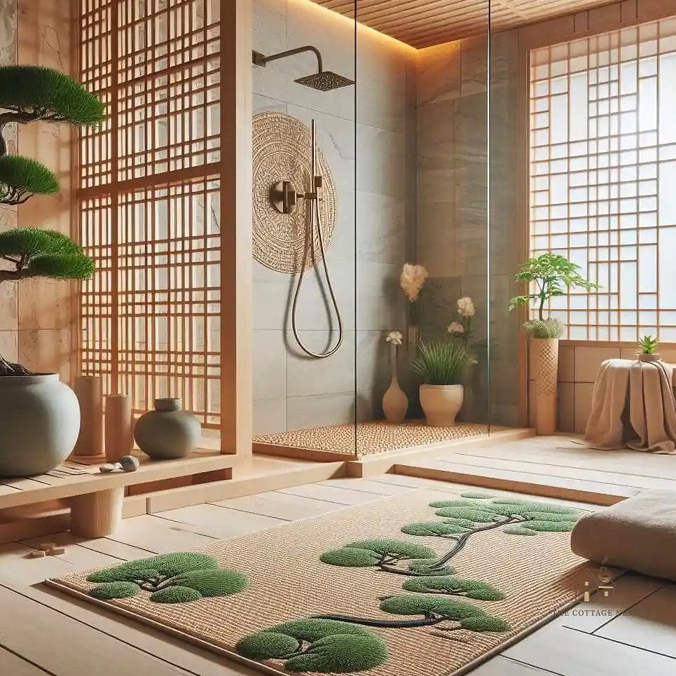 Japandi-Inspired Shower and Tub Combo