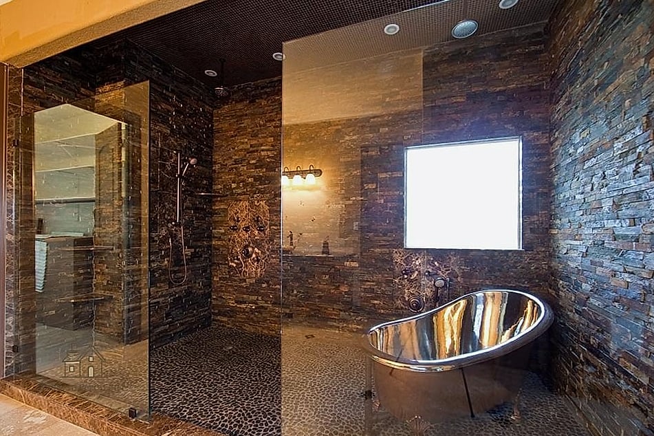 26 Gorgeous Stone Shower Ideas That Are Totally Doable 6 Large-Format Porcelain Slabs That Mimic Stone