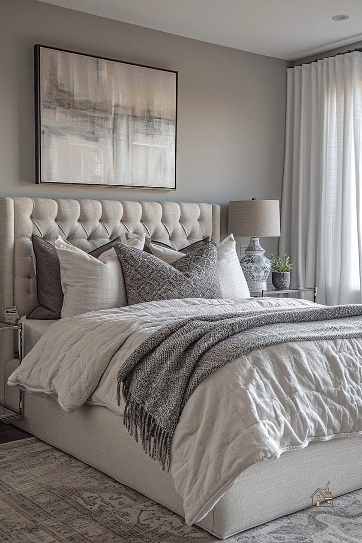 35 Chic Bedroom Feature Wall Ideas for a Beautiful Home 13 Large-Scale Abstract Mural