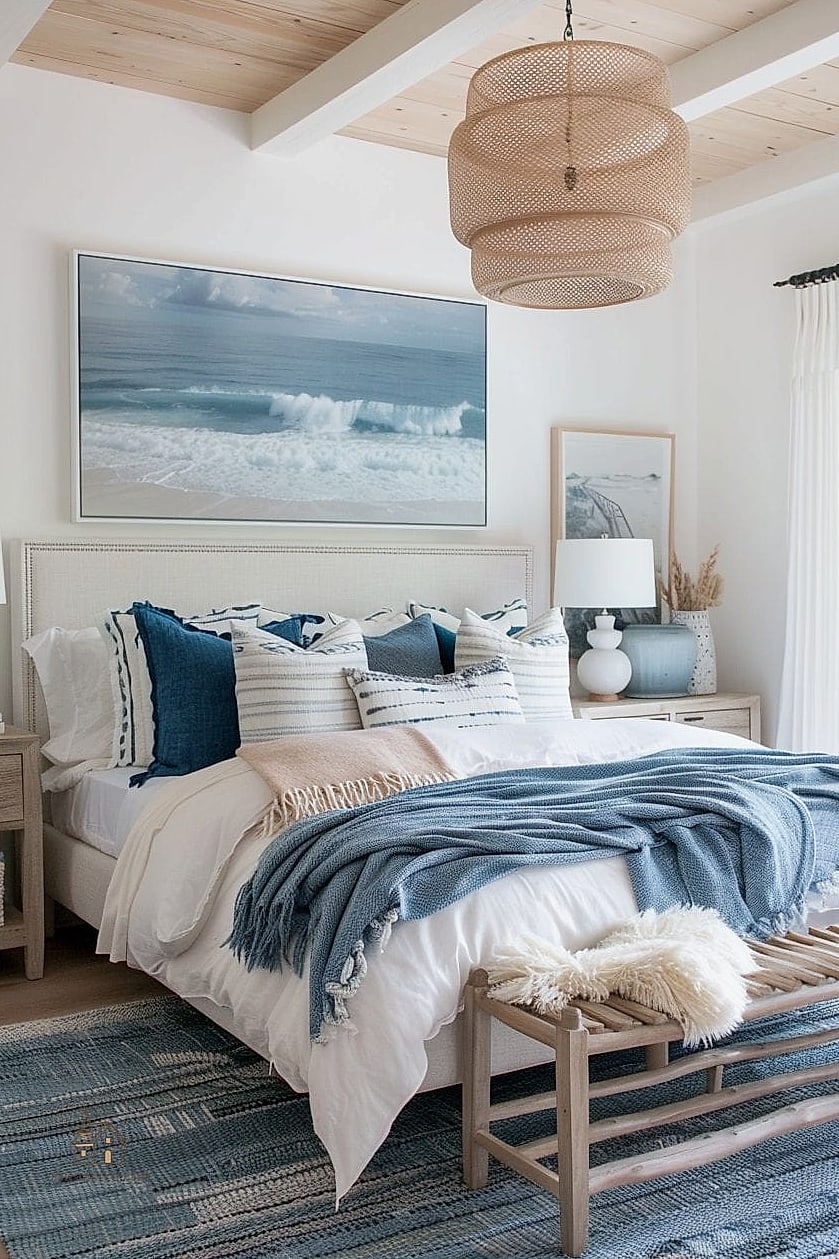 Layer Blue and White Bedding