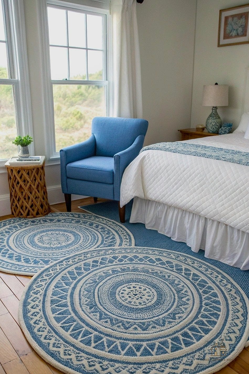 30 Cozy Blue Bedroom Decor Ideas Worth Pinning 12 Layered Blue Area Rugs