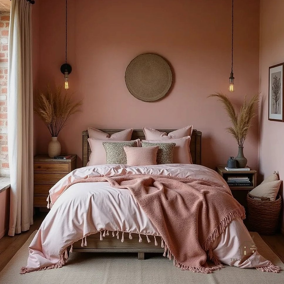 17 Clever Pink Bedroom Ideas for Every Style 11 Layered Pink Textiles in Different Shades