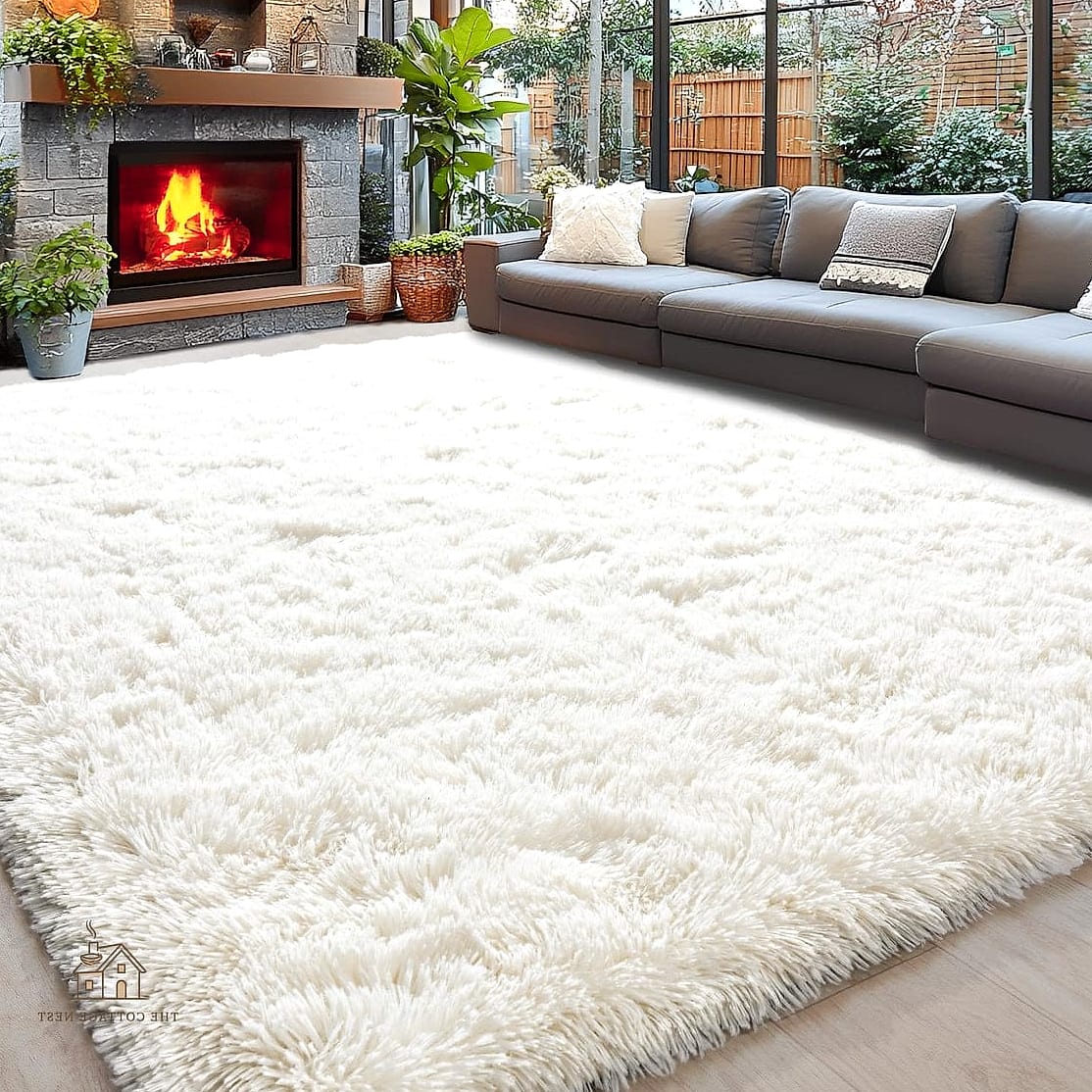 25 Chic Cream And White Bedroom for a Beautiful Home 16 Layered White Rugs for a Plush Look