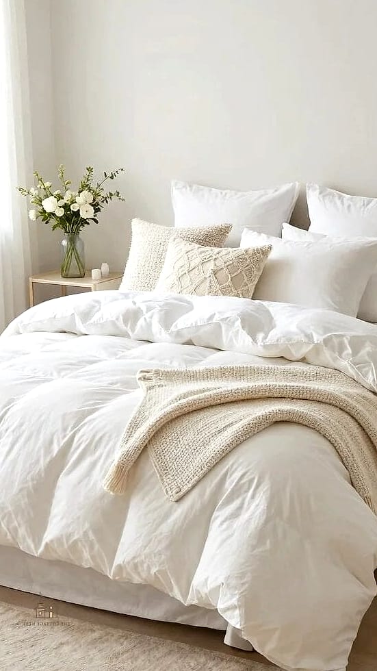 Layered White Bedding for Texture