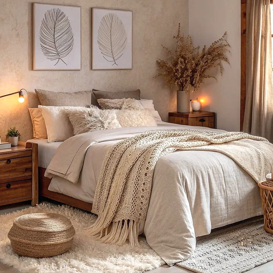 30 Dreamy Guest Bedroom Ideas to Try This Season 2 Layer in a Plush Neutral Color Palette