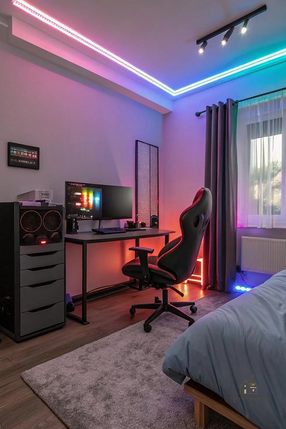 20 Amazing Gaming Bedroom Ideas on a Budget 2 LED Strip Lighting Behind the Desk