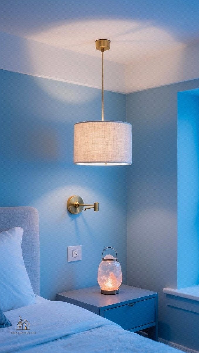 40 Dreamy Bedroom Lighting Ideas to Try This Season 37 Linen Drum Shade Pendant
