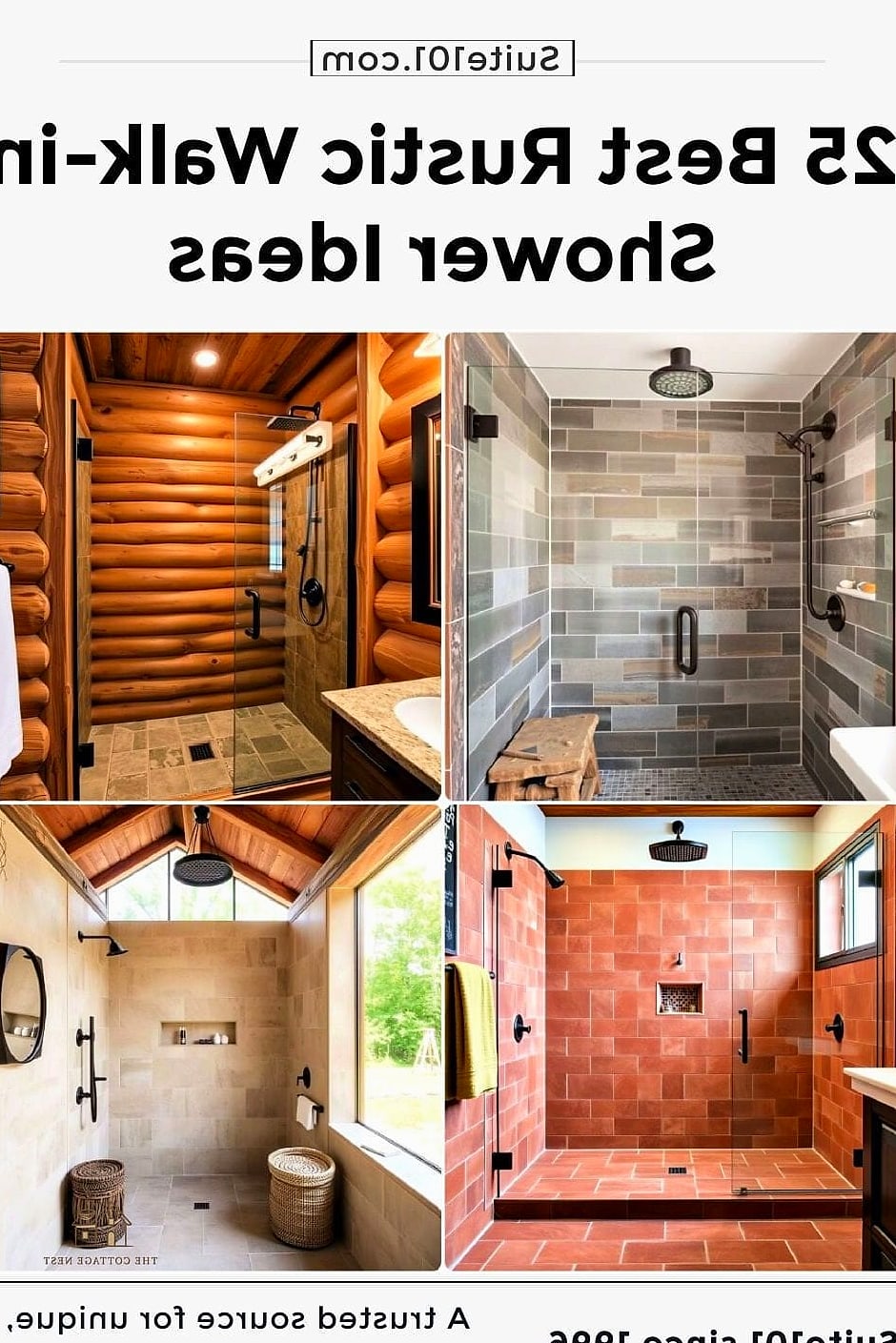 30 Clever Rustic Walk In Shower Ideas for Every Style 10 Live-Edge Wood Bench