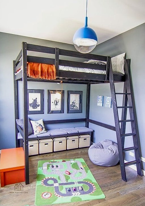 27 Creative Preteen Boys Bedroom Ideas That Will Inspire You 4 Loft Bed With Built-In Desk Underneath
