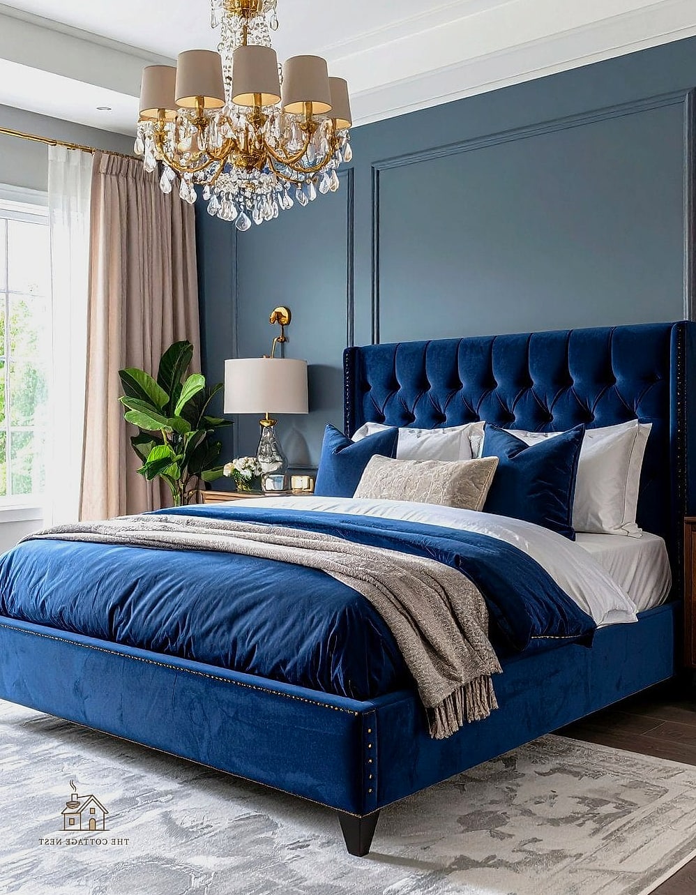 Luxury Corner Bed with Upholstered Walls