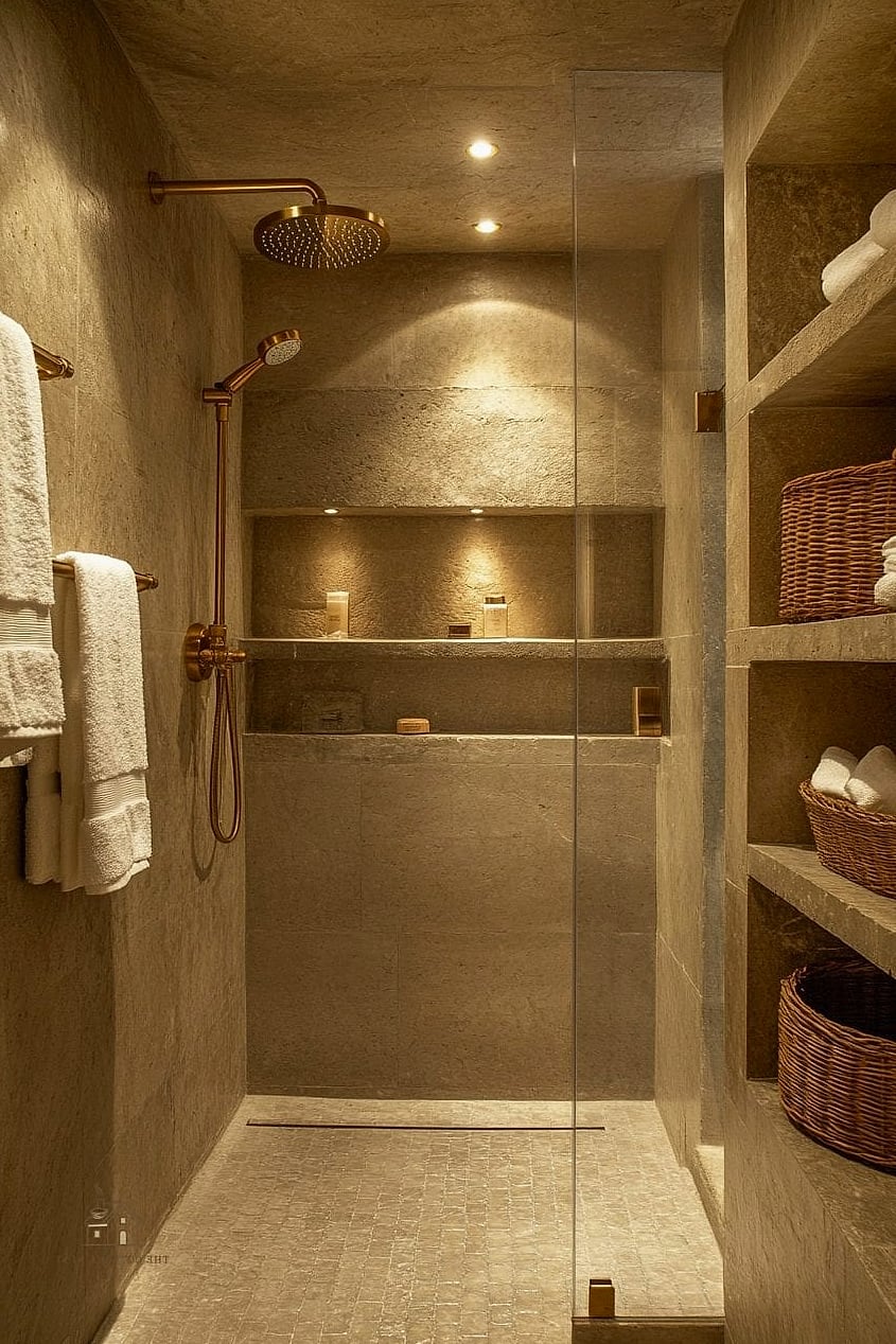 40 Cozy Walk In Shower With Wall No Door Worth Pinning 18 Marble Look Porcelain Walls