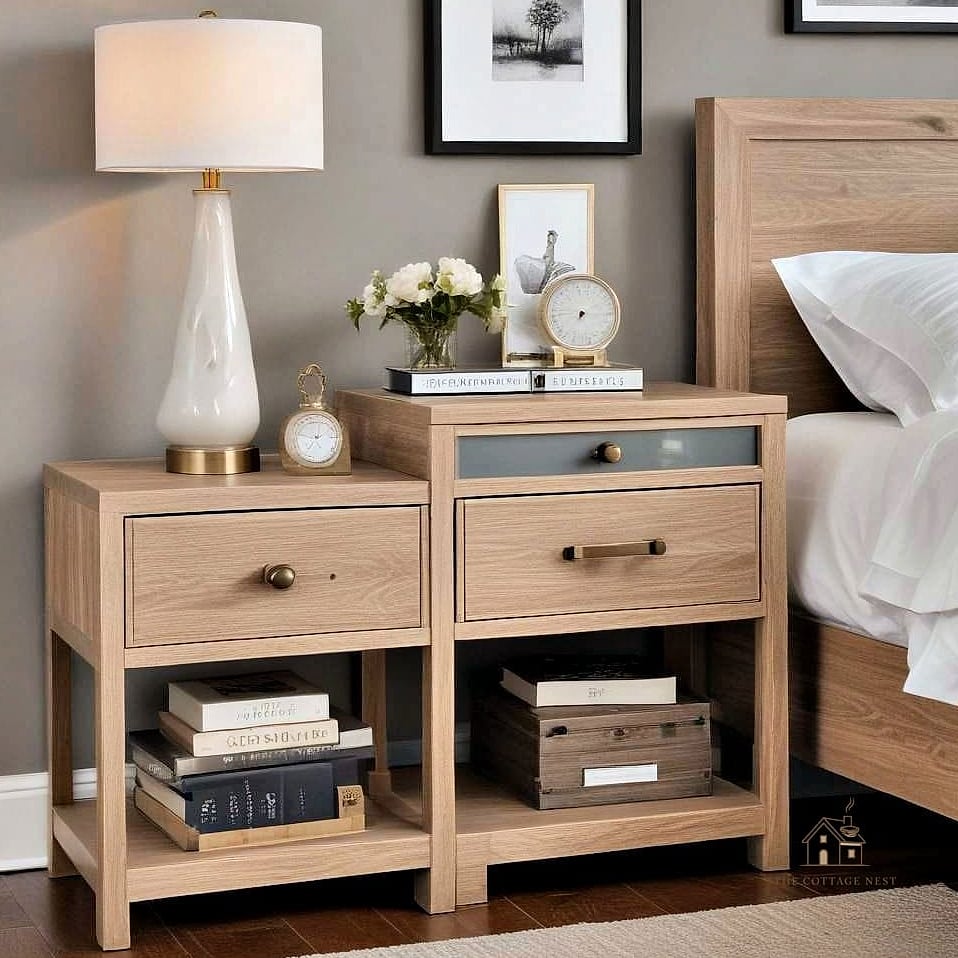 Matching Nightstands with Individual Lamps