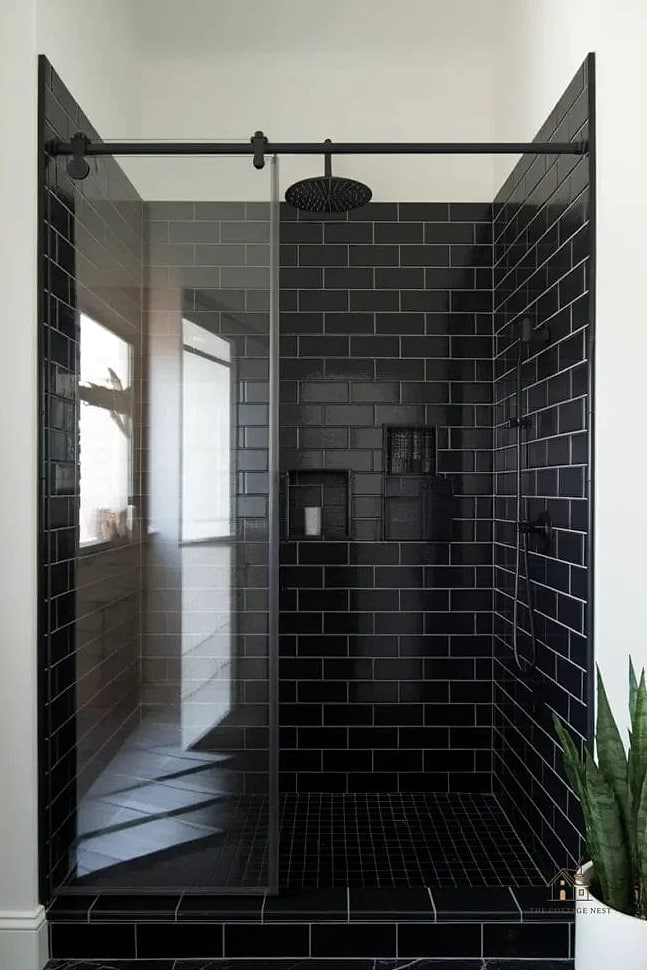 40 Cozy Walk In Shower With Wall No Door Worth Pinning 14 Matte Black Fixtures with White Subway Tile