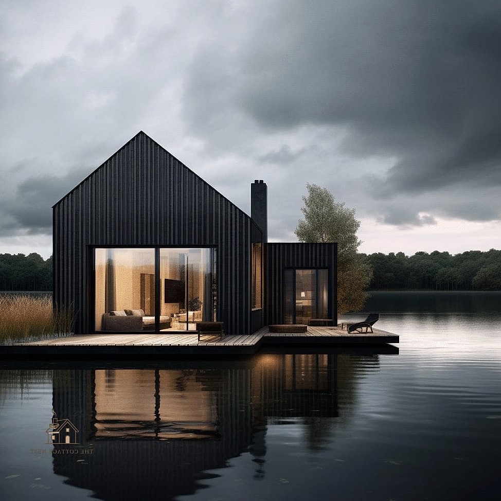 35 Chic Lake House Bedroom for a Beautiful Home 19 Matte Black Ceiling Fan