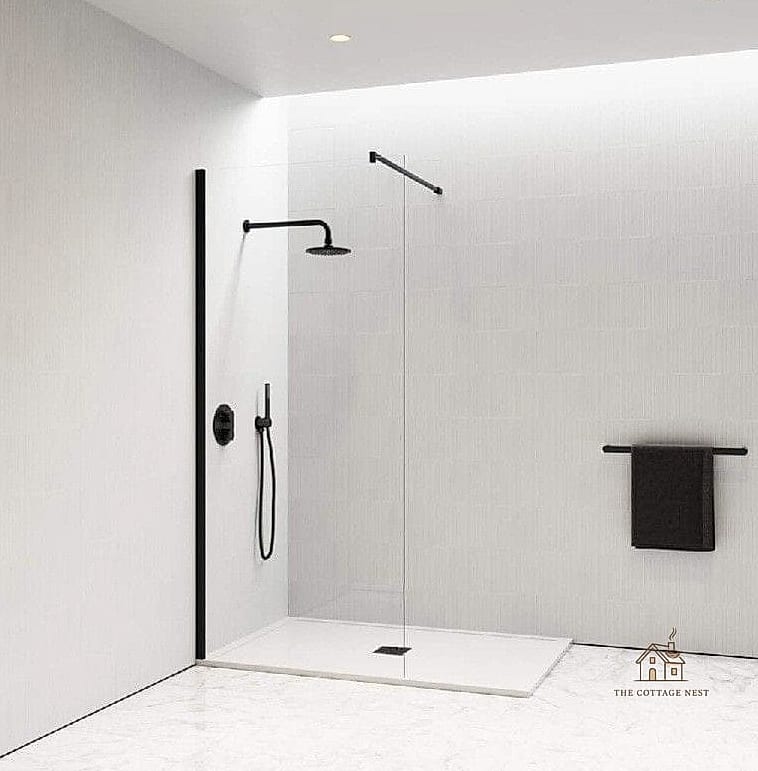Matte Black Fixtures Against White Subway Tile