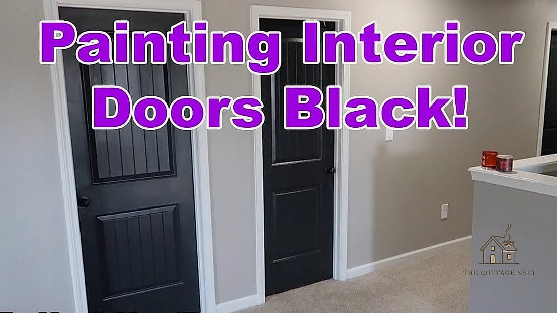 27 Cozy Door Painting Ideas Bedroom Worth Pinning 11 Matte Black with Brass Hardware