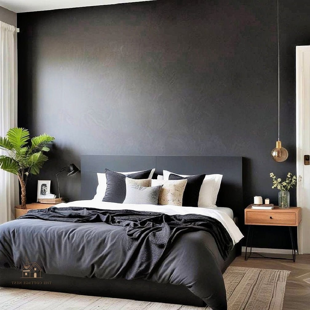 Matte Black Statement Wall