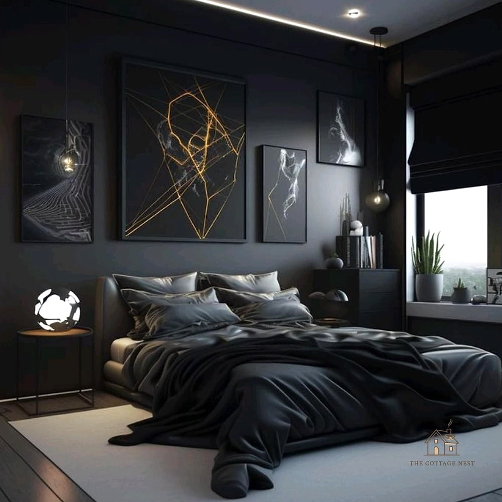 35 Brilliant Mens Bedroom Ideas to Copy Right Now 19 Matte Black Hardware Throughout