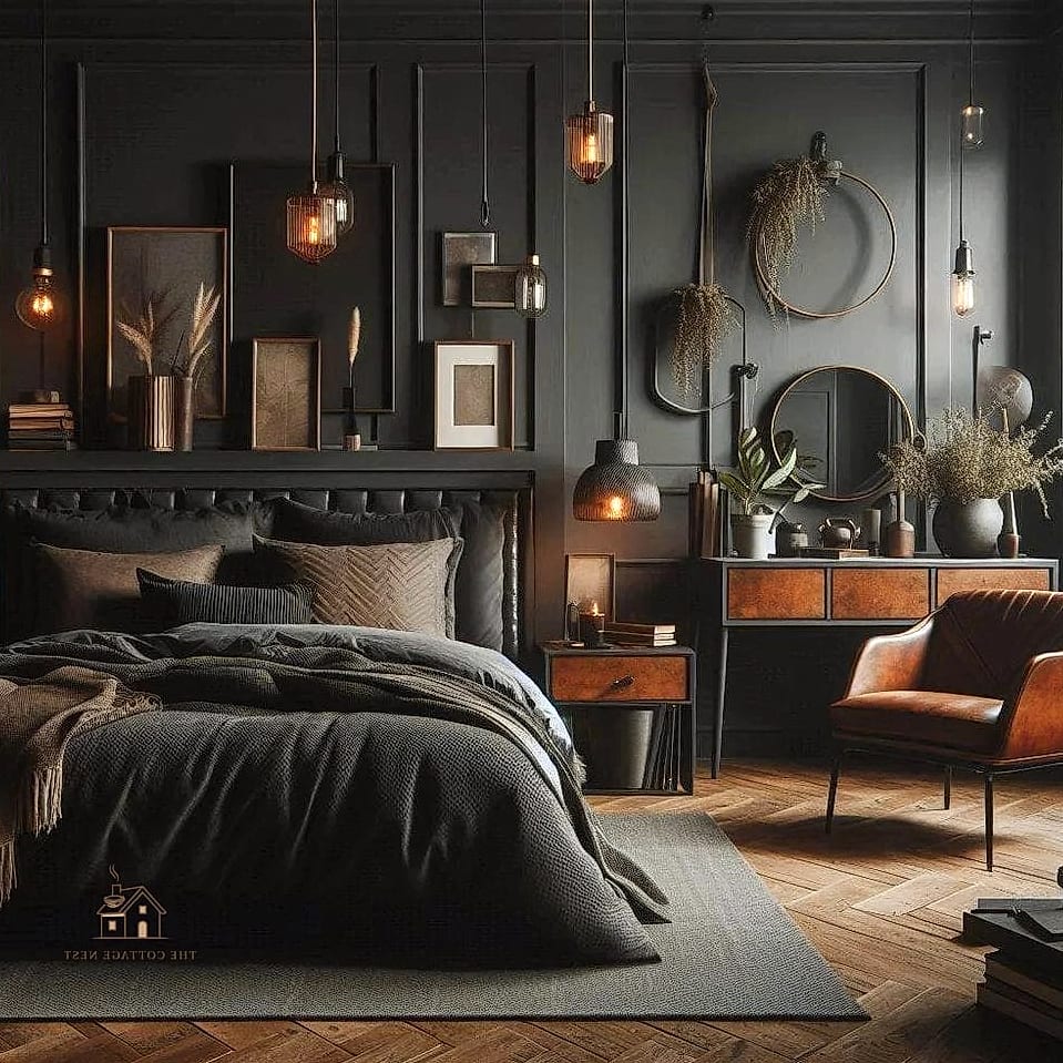 35 Brilliant Mens Bedroom Ideas to Copy Right Now 28 Metal Accents and Industrial Lighting