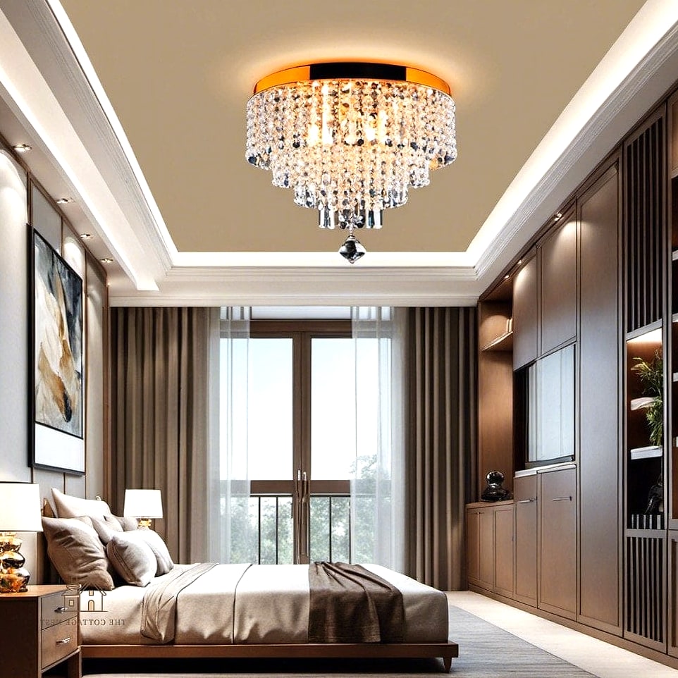 19 Creative Bedroom Chandelier Ideas That Will Inspire You 2 Mini Crystal Chandelier Over a Nightstand